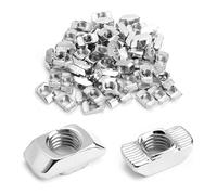 LOLANIUT Lot de 60 écrous à rainure en T M8 pour profilé aluminium EU40, en acier au carbone haute résistance. Écrou à tête marteau de précision pour fixation de profilé 4040,Fournitures industrielles