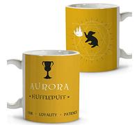 LolaPix Tasse Poufsouffle. Cadeaux geek personnalisés. Tasses en céramique personnalisées. Différents designs et couleurs d'intérieur. Poufsouffle