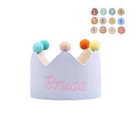LoLaTide Anniversaire Couronne Personnalisée pour Enfants Chapeau Anniversaire Réutilisable avec 0-9 Nombre Décoration de Remplacement Décorations d'Anniversaire pour Garçon et Fille (bleu clair)