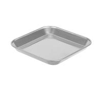 LOLIPPYY Assiette de Service Carrée en Acier Inoxydable Argenté, Robuste et Conductrice de Chaleur, pour Repas en Famille et Restaurants, Plateau Métallique Multifonction