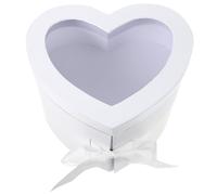 LOLIPPYY Boîte à Fleurs Rotative Double Couche de Cœur Blanche, Coffret Présent pour Bouquets Stabilisés, Boîte de Rangement Élégante pour Occasions Festives et Emballage Floral