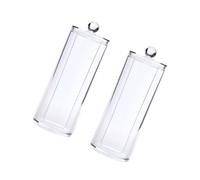 LOLIPPYY Boîte de Cotons Démaquillants Ronde 2pcs en PS Bords Polis, Étanche à L'humidité, Organisateur Élégant pour Rangement Maquillage 7x7x19 Cm
