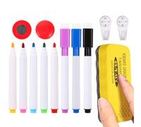LOLIPPYY Kit D'accessoires pour Tableau Magnétique 8 Feutres Effaçables, 2 Épingles Magnétiques, 2 Crochets Brosse Effaceur à Surface Lisse en Métal, pour Anniversaires et Vacances