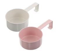LOLIPPYY Lot de 2 cuillères doseuses pour récipient à lessive - En métal - Avec crochet de suspension - Poignée ergonomique pour un dosage précis de la lessive en poudre et liquide - Convient