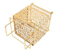 LOLIPPYY Organisateur de Pinceaux de Maquillage Doré Vintage en Métal, Porte-pinceaux Compact Multifonction pour Coiffeuse, Pot de Rangement et Séchage pour Pinceaux et Outils