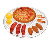 LOLIPPYY Plaque à Pizza Perforée Antiadhésive et Facile à Nettoyer Ronde en Alliage D'aluminium Argenté pour Cuisson Professionnelle en Restaurant ou Hôtel