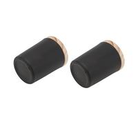 LOLIPPYY Pot à Bougie DIY Noir 50g en Verre Incassable Couvercle en Bois, Contenant pour Aromathérapie Bureau L'hôtel, Lot de 2 Pièces