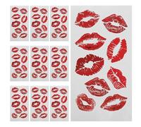 LOLIPPYY Tatouages Éphémères Lèvres Imperméables - Lot de 10 Pièces - Stickers Réalistes Effet en Matière Douce - Cosplay Saint-Valentin Halloween et Séances Photo