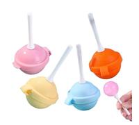 Lollipop Molds - 4 Pieces Reusable Silicone Non-Stick Round Mould, Lollipop Candy Molds with Hard Polymer Sticks, Chocolate Baking Trays, Sugar Cake Pans, Sweet Ice Sucker Tools for Kids Summer
