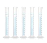 LOLYSIC Lot de 10 éprouvette Graduée en Plastique 100ml, Cylindre Gradué Transparent avec Ligne Bleue, Verre Doseur pour Cuisine, Bricolage et Cosmétiques
