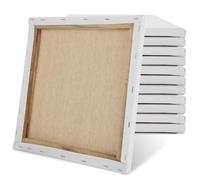 LOLYSIC Lot de 12 Toile à Peindre 30x30 cm, Chassis Entoilé Carré en Lin Fin, Tableau Vierge pour Peinture à l'Huile, Acrylique et Art Professionnel