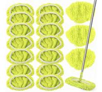 LOLYSIC Lot de 18 Lingettes Microfibre pour, Tampon de Rechange Balai Serpillère Lavable 25,4x11,5cm, Mop Pads Réutilisables pour Sols en Bois et Carrelage