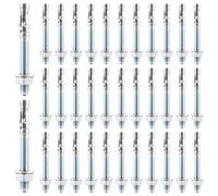 LOLYSIC Lot de 35 Goujons d'Ancrage M10x90mm, Chevilles Béton en Fer Galvanisé pour Fixation de Charges Lourdes, Équipement Industriel et Clôture, Argent