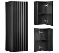 Lomadox Armoire de salle de bain, murale, 20 cm, noir, rainuré, 1 porte, env. 20/57/19 cm (l x H x P)