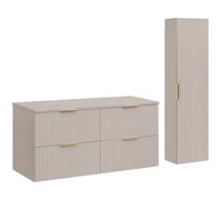 Lomadox Ensemble de meubles de salle de bain avec meuble de lavabo de 120 cm, 2 pièces, en cachemire