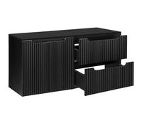 Lomadox Meuble de salle de bain - 120 cm - Noir - Meuble sous lavabo - 2 portes + 2 tiroirs - Dimensions (l x H x P) : environ 120,4 x 59,5 x 40 cm