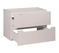 Lomadox Meuble de salle de bain - 80 cm - Cachemire beige - Avant rainuré - 2 tiroirs - Dimensions (l x H x P) : env. 80 x 57 x 39 cm