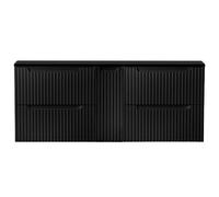 Lomadox Meuble de salle de bain - Double meuble sous-vasque - 140 cm - Noir - Profondeur : 40 cm - 4 tiroirs - 1 porte (l x H x P) : environ 140,4/59,5/40 cm