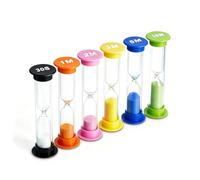 lomdung 6 Pièces Sablier Coffret, Sabliers Colorés pour Enfants, Timer Enfant, pour l'apprentissage, Le Timing de Jeu, la Décoration du Bureau à Domicile - 30s, 1/2/3/5/10Min