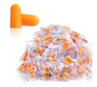lomdung Lot de 60 Paires Boules Quies pour Dormir, Bouchons d'Oreille en Mousse Ultra Souple, Bouchons Doreilles Anti Bruit, Ajustement Stable, pour Dormir, Travailler, Voyager et Étudier (Orange)