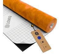 LOMIQ Tissu Microfibre Adhésif 50x150cm, Orange, Effet Daim, Film Extensible Pour Ciel De Toit Et Intérieur Auto, Doux Et Résistant, Découpe Facile Matériau Décoratif pour Rideau, Meubles, DIY, Auto