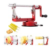 LOMUG Éplucheur de Pomme 3 en 1 Epluche Manuel - Pèle-pommes Multifonctionnel - Eplucher Pelle Patate Automatique - Machine a éplucheur les Pommes de Terre - Épluche, Tranche et Étrognage Rapide