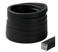 LOMUG Profilé LED en silicone étanche - 12 x 12 mm - Pour bandes LED jusqu'à 9 mm - Flexible - Peut être raccourcie - Pour plafond, mur, TV, panneau acoustique (noir, 6 m)