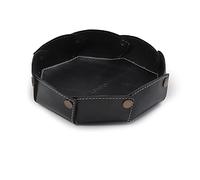 Londo Organisateur Rond en Cuir Véritable - Boîte de Rangement Pratique pour Portefeuilles, Montres, Clés, Pièces de Monnaie, Téléphones Portables et Accessoires de Bureau