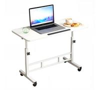 London Boutique Bureau Mobile Réglable en Hauteur, 80 * 40cm | avec roulettes et plateau inclinable 180° - Bureau compact ergonomique, roues verrouillables, parfait pour lit ou canapé