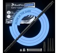 Long tuyau de narguilé phosphorescent B75G avec tuyau en silicone et poignée en aluminium et ressort anti-flex, kit de narguilé phosphorescent (bleu brillant)