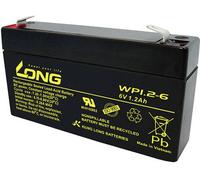 Long WP1.2-6 WP1.2-6 Batterie au plomb 6 V 1.2 Ah plomb (AGM) (l x H x P) 97 x 57 x 25 mm cosses plates 4,8 mm auto-décharge réduite, sans entretien