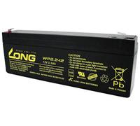 Long WP2.2-12 WP2.2-12 Batterie au plomb 12 V 2.2 Ah plomb (AGM) (l x H x P) 178 x 66 x 34 mm cosses plates 4,8 mm certification VdS, auto-décharge réduite,