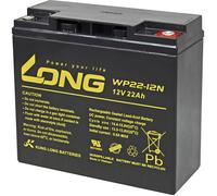 Long WP22-12N WP22-12N Batterie au plomb 12 V 22 Ah plomb (AGM) (l x H x P) 181 x 167 x 76 mm raccord à vis M6 auto-décharge réduite, sans entretien