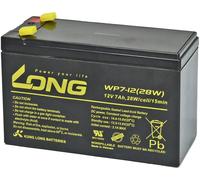 Long WP7-12(28W)-M/F2 WP7-12(28W)-M/F2 Batterie au plomb 12 V 7 Ah plomb (AGM) (l x H x P) 151 x 102 x 65 mm cosses plates 6,35 mm certification VdS,