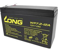 Long WP7.2-12A/F2 WP7.2-12A/F2 Batterie au plomb 12 V 7.2 Ah plomb (AGM) (l x H x P) 151 x 102 x 65 mm cosses plates 6,35 mm