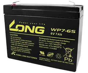 Long WP7-6S WP7-6S Batterie au plomb 6 V 7 Ah plomb (AGM) (l x H x P) 116 x 99 x 50 mm cosses plates 4,8 mm auto-décharge réduite, sans entretien