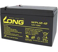 Long WPL12-12 WPL12-12 Batterie au plomb 12 V 12 Ah plomb (AGM) (l x H x P) 151 x 93 x 98 mm cosses plates 6,35 mm auto-décharge