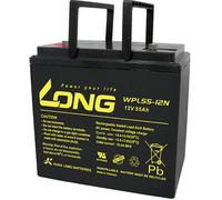 Long WPL55-12 WPL55-12 Batterie au plomb 12 V 55 Ah plomb (AGM) (l x H x P) 226 x 214 x 135 mm raccord à vis M6 auto-décharg