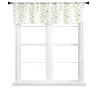 LONGCAO Lot de 1 Rideaux Voilages 85 x 130 cm Draperies Voile en Lin Effet Demi Transparent Filtrant La Lumière Lot de 1 Rideaux à Œillets pour Chambre de Bébé et d'enfant, Vert