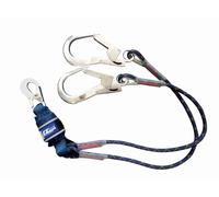 Longe en Y 3M DBI-SALA EZ-Stop avec absorbeur d'énergie à bande, longueur : 1,5 m, testé sur chant 130 kg, corde à âme, mousqueton automatique ouverture 21 mm, 2 crochets d'échafaudage en aluminium ou