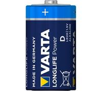 VARTA Piles D Mono, lot de 4, Longlife Power, Alcalines, 1,5V, pour jouets, souris sans fil, lampes de poche, Made in Germany
