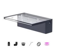LONGRUNNEW Fontaine De Piscine, Cascade Bassin Exterieur en Acrylique 30cm De Long, Lame D’Eau Largeur 20cm, Cascade Piscine Hors Sol avec Accessoires pour La Décoration D'étang, Patio,Jardin