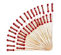 Longs -Dents 100 Brochettes À Fruits Avec Perle Et Corde Décoratives | Piques À Apéritif De 12 Cm pour fête, mariage, planche de charcuterie, boissons, fruits et dessert