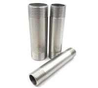 Longueur 100/150/200/300mm 1/4 "3/8" 1/2 "3/4"-2 "BSP filetage mâle Long mamelon 304 adaptateur de connecteur de raccord de tuyau en acier inoxydable