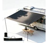 Longzhuo Auvent Caravane 4x2,4m, 5mm & 7mm pour Camping-Car, Étanche 5000mm | Auvent Fourgon | Tissu Oxford 420D | Anti-UV70+ | Kit Complet avec Perches Télescopiques Réglables, Piquets, Haubans et Sac