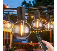 LONIUTO Guirlande Lumineuse Exterieure 15M avec Télécommande, Guirlande Guinguette avec 25+2 G40 LED Ampoules, Dimmable, Étanche Chaîne Lumiere Exterieur pour Patio Terrasse Fête Mariage