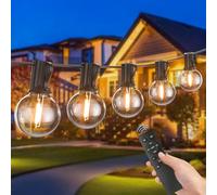LONIUTO Guirlande Lumineuse Exterieure 30M avec Télécommande, Guirlande Guinguette avec 50+2 G40 LED Ampoules, Dimmable, Étanche Chaîne Lumiere Exterieur pour Patio Terrasse Fête Mariage