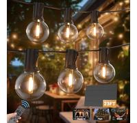 LONIUTO Guirlande Solaire Exterieur, 7M/23ft Guirlande Lumineuse Solaire avec 10+1 G40 Ampoules, 4 Modes Étanche IP45 Guirlande Guinguette Extérieur pour Jardin Terrasse Noël Mariage Fête