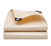 Lonmrrton Bâche PVC Beige 4 x 5 m Bâche de Protection 500 g/㎡ Feuille de Bâche Imperméable et Résistante pour Meubles de Jardin, Abri de Jardin, Tente de Camping, Couverture Polyvalente(4x5m)