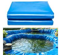 Lonmrrton Bâches de Bassin renforcées 6x10m 8x12m 10x15m Feuille de Plastique polyéthylène HDPE, Membrane de Film d'étanchéité de bâche de sous-Couche imperméable, Bleu(8x12m)